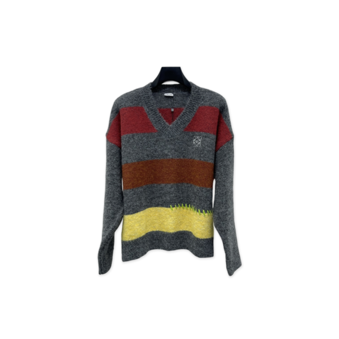 L0ew* striped v-neck knit sweater